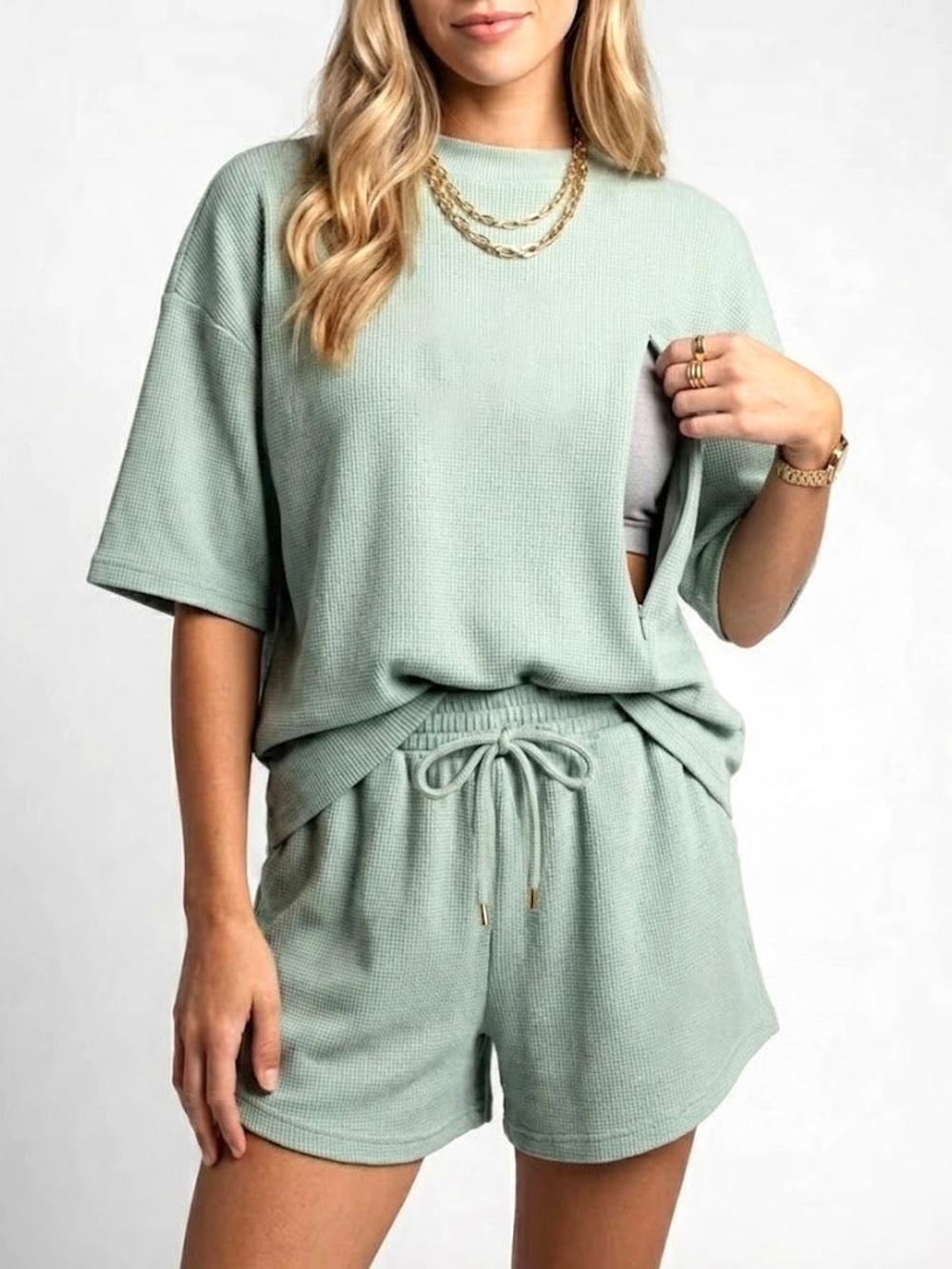 NWT Waffle Knit Zip Nursing Lounge Set